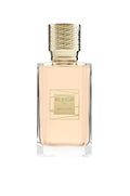 Perfume bottle with gold cap on a white background
