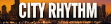 Text 'CITY RHYTHM' with a stylized background design.