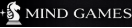 Logo of 'Mind Games' with a stylized figure on a black background