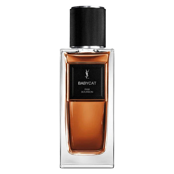 Perfume bottle labeled 'Babycat' by Yves Saint Laurent on a white background