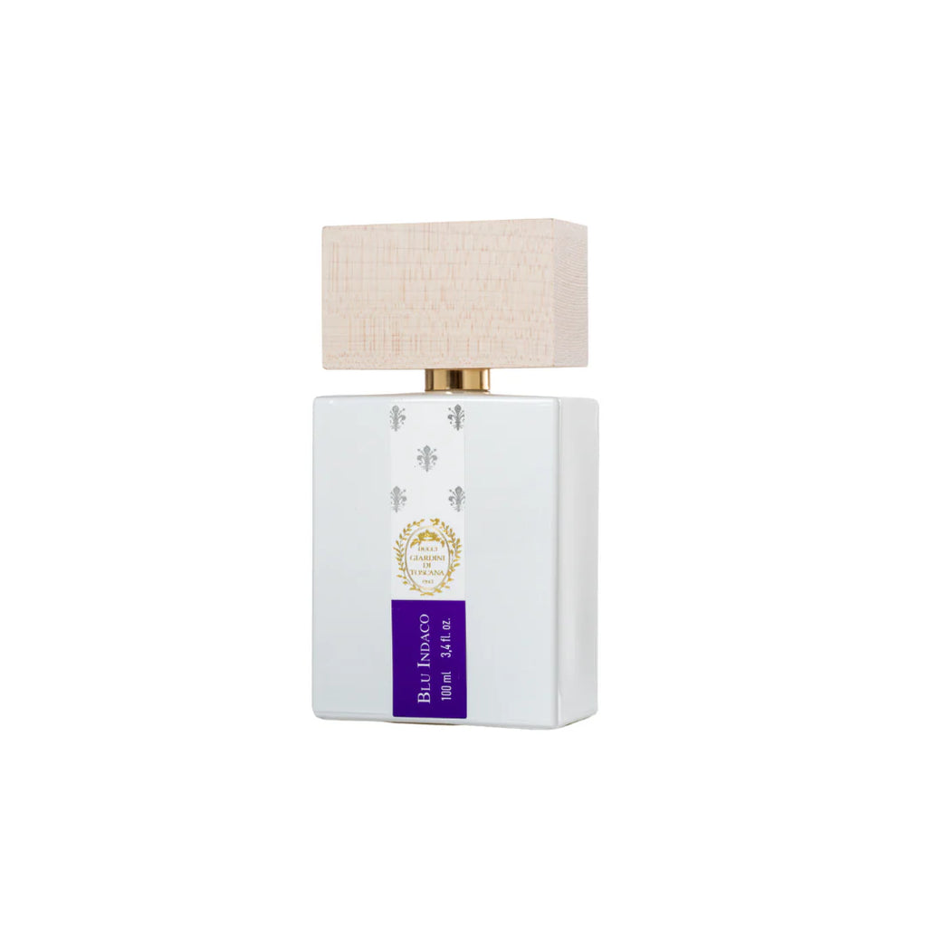 Fragrance bottle with engraved text on a white background