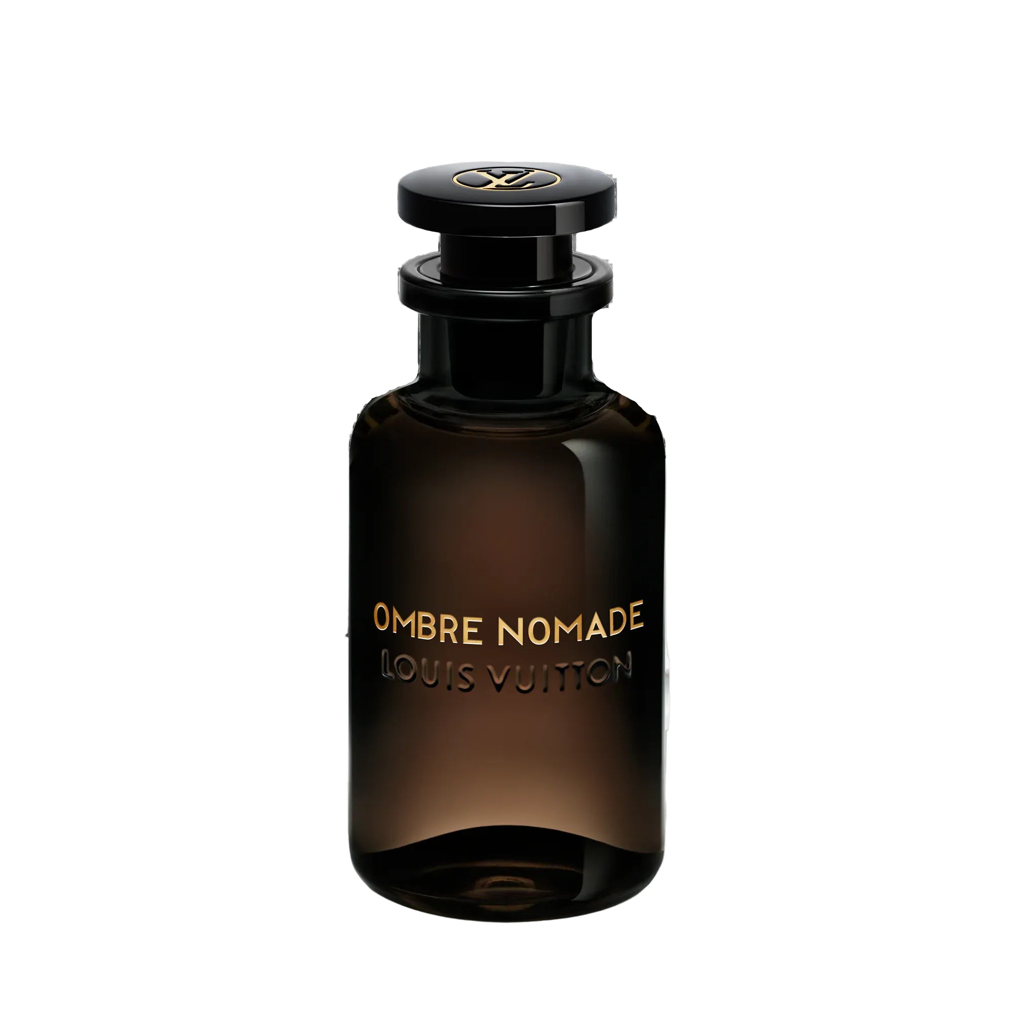Louis Vuitton Ombre Nomade perfume bottle on a white background
